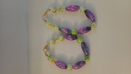 Purple and green roads bracelet