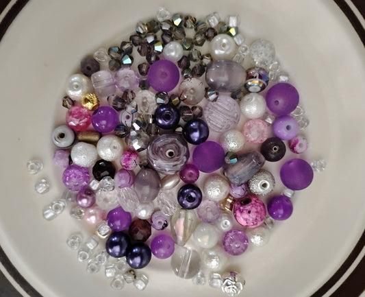 Various Purple mix bead soup